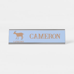 Capricorn Star Sign Goat Individuelle Name Schreibtischnamensplakette
