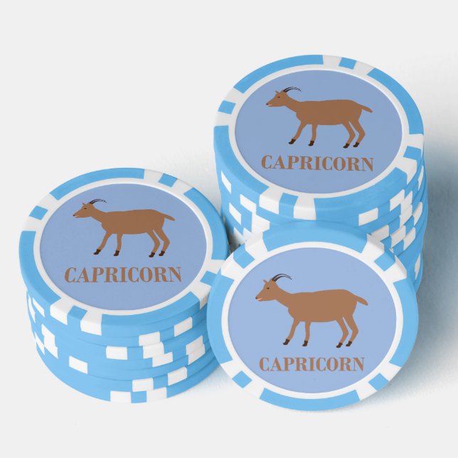Capricorn Star Sign Goat Pokerchips (Stapel)