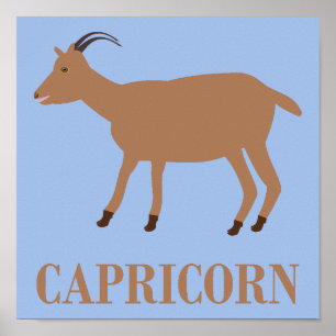 Capricorn Star Sign Goat Poster