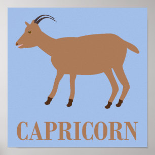 Capricorn Star Sign Goat Poster