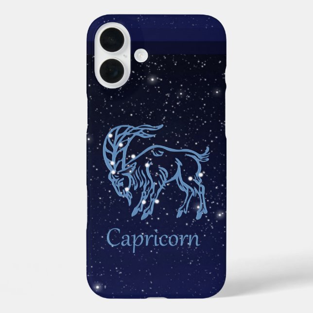 Capricorn-Sternbild und Sternzeichen mit Sternen iPhone 16 Plus Hülle (Rückseite)