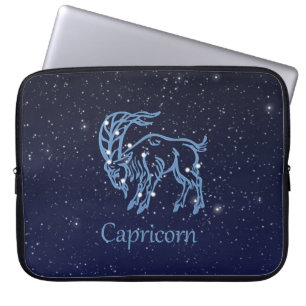 Capricorn-Sternbild und Sternzeichen mit Sternen Laptopschutzhülle