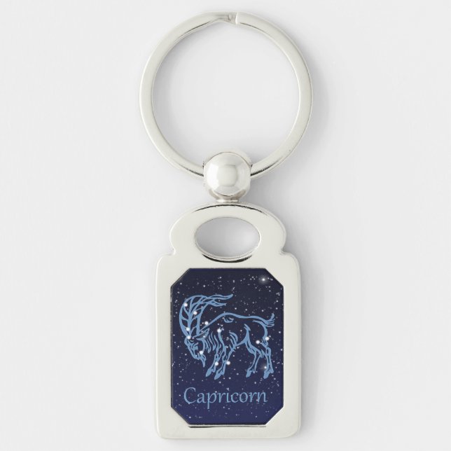 Capricorn-Sternbild und Sternzeichen mit Sternen Schlüsselanhänger (Vorderseite)