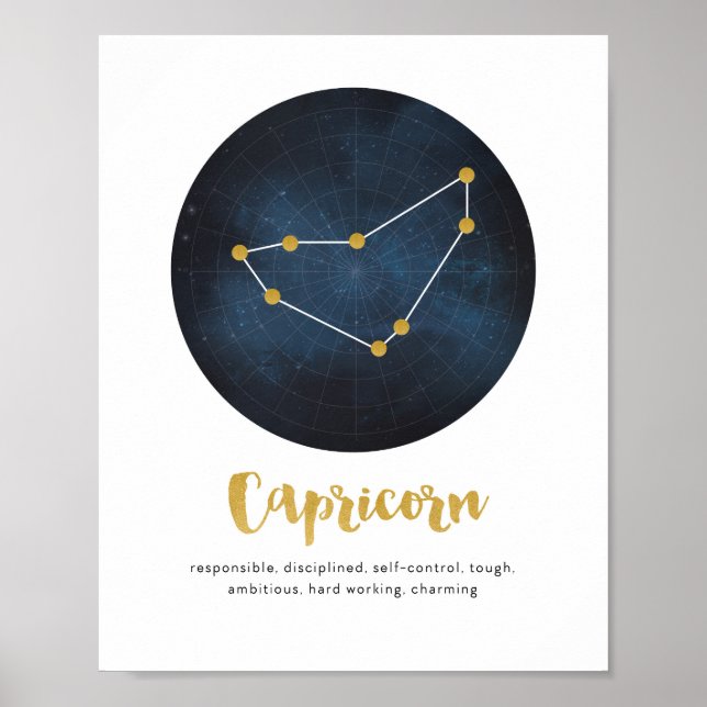 Capricorn Sternzeichen drucken Poster (Vorne)