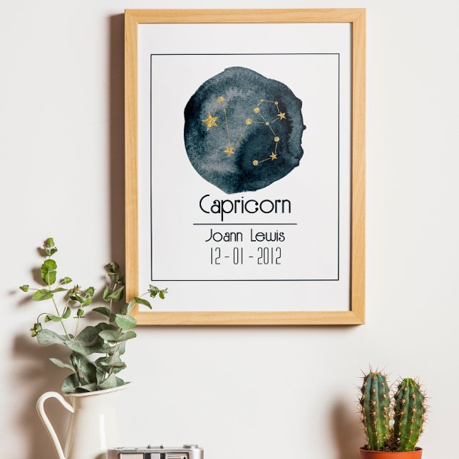 Capricorn-Sternzeichen: Individuelle Name & Geburt Poster (Von Creator hochgeladen)