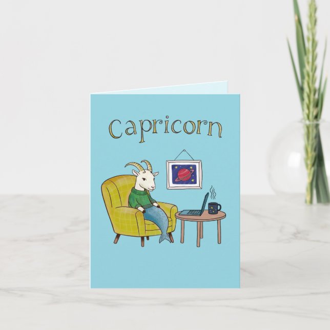 Capricorn-Sternzeichen Sea Goat zodiac-Stern Dankeskarte (Vorderseite)