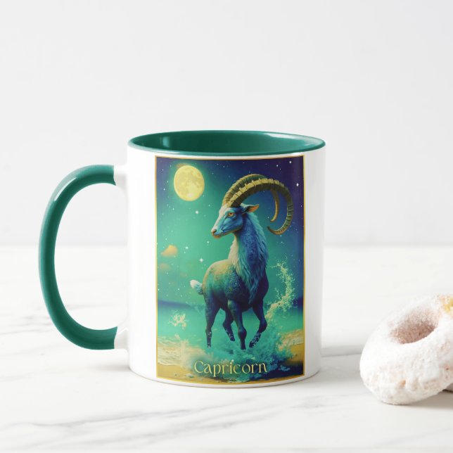 Capricorn the Sea Goat Zodiac Sign Tasse (Mit Donut)