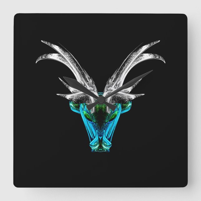 Capricorn – The Visionary Architect  Quadratische Wanduhr (Vorderseite)