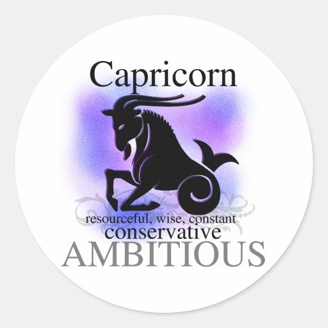 Capricorn über Sie Runder Aufkleber (Vorderseite)