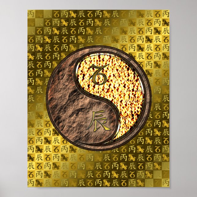 Capricorn und Feuerdrache Poster (Vorne)