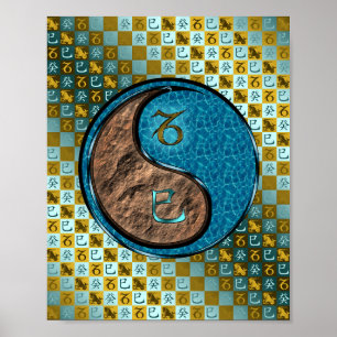 Capricorn & Water Schlange Poster