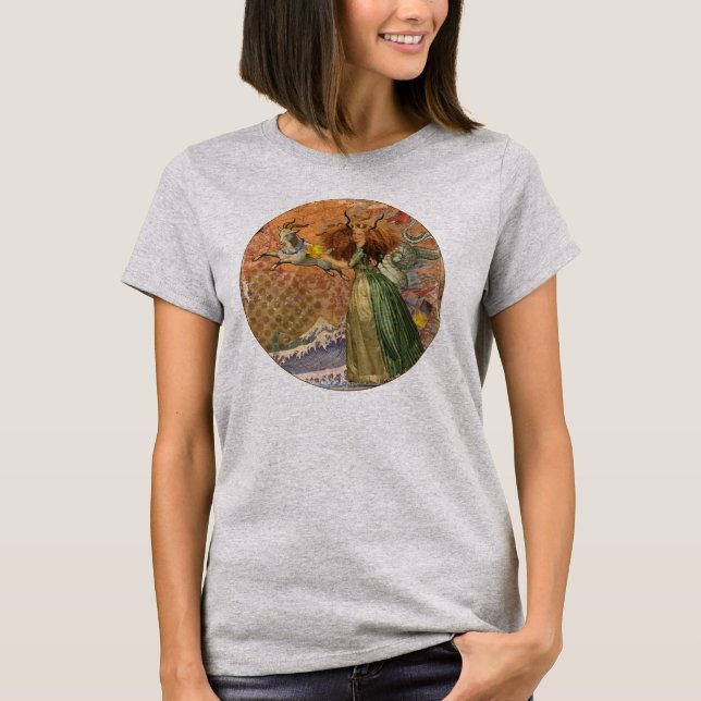 Capricorn Woman Goat Whimsical Fun T-Shirt (Vorderseite)