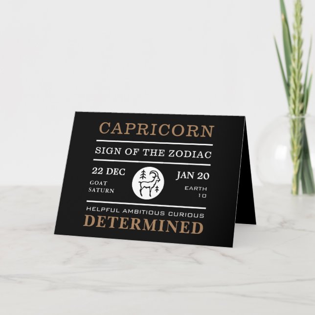 Capricorn-Zeichen des Zodiaks, Astrologische Karte (Vorderseite)