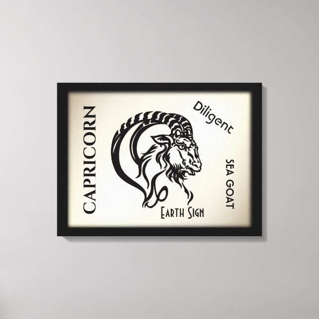 Capricorn-Zeichen und Symbol Leinwanddruck (Vorderseite)