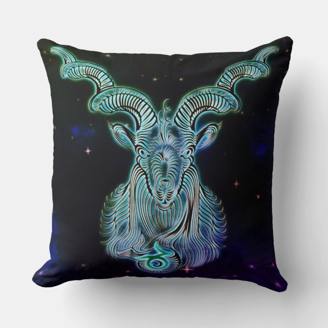 Capricorn, Ziege-Zodiakkissen Kissen (Vorderseite)
