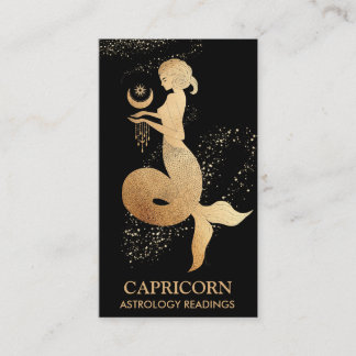*~* Capricorn Zodiac Astrologie Lesungen Schwarz Visitenkarte