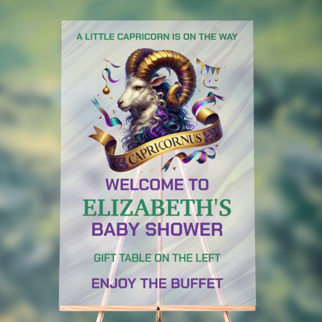 Capricorn Zodiac Baby Shower Acrylschild (Neutral)