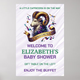 Capricorn Zodiac Baby Shower Poster
