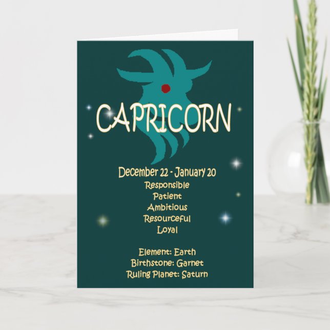 Capricorn Zodiac Birthday Karte (Vorderseite)