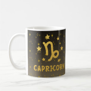 Capricorn Zodiac Blue and Gold Astrologie Tasse