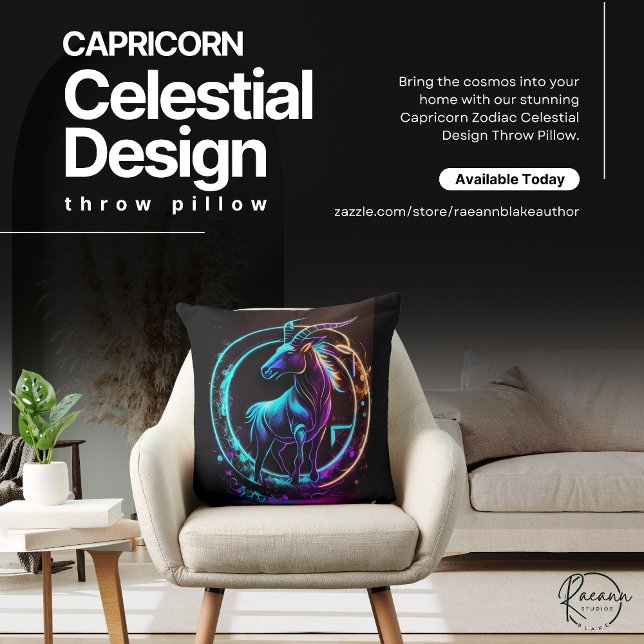 Capricorn Zodiac Celestial Design Throw Kissen (Von Creator hochgeladen)