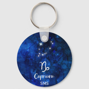 Capricorn Zodiac Constellation Galaxy Sky Monogram Schlüsselanhänger