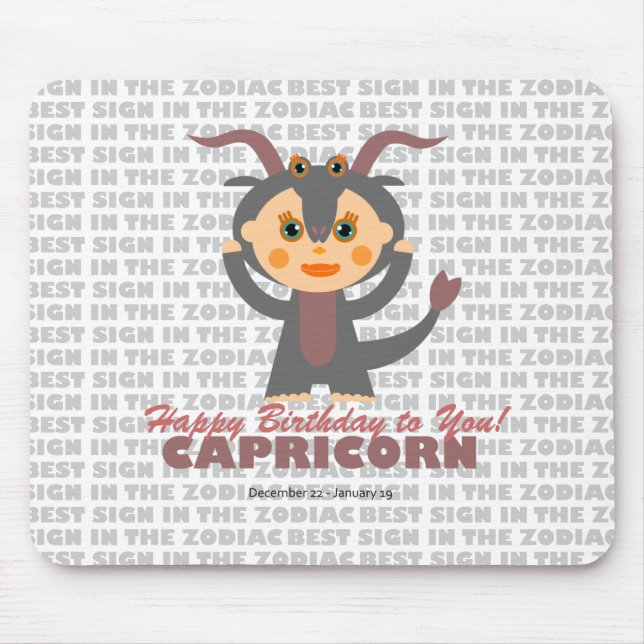 Capricorn Zodiac für Kinder Mousepad (Vorne)