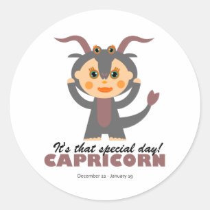 Capricorn Zodiac für Kinder Runder Aufkleber