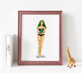 Capricorn Zodiac Illustration – Hand Drawn Poster