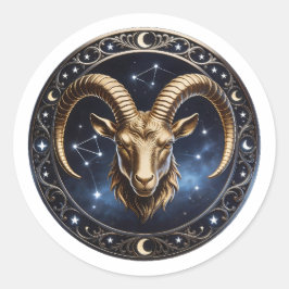 Capricorn Zodiac Sea Goat Runder Aufkleber