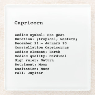 Capricorn Zodiac Sign Astrologie Glasuntersetzer