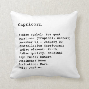 Capricorn Zodiac Sign Astrologie Schwarz-weiß Kissen