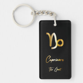 Capricorn Zodiac Sign, Black & Gold Schlüsselanhän Schlüsselanhänger