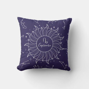 Capricorn Zodiac Sign Celestial Dark Navy Kissen