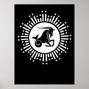 Capricorn Zodiac Sign Goat Cosmic Sternexplosion D Poster