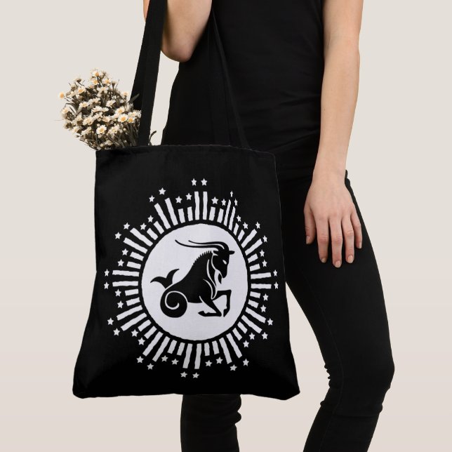 Capricorn Zodiac Sign Goat Cosmic Sternexplosion D Tasche (Von Nahem)