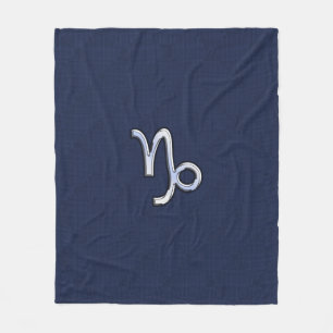 Capricorn Zodiac Sign Marine Stil mit blauen Kohle Fleecedecke