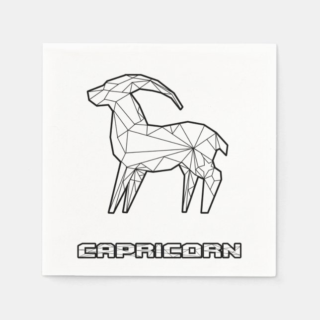 Capricorn Zodiac Sign Napkin Serviette (Vorderseite)
