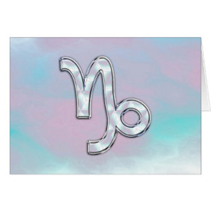 Capricorn Zodiac Sign on Mother of Pearl Style