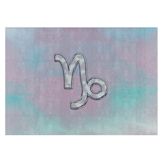 Capricorn Zodiac Sign on Mother Pearl Style Schneidebrett (Vorderseite)