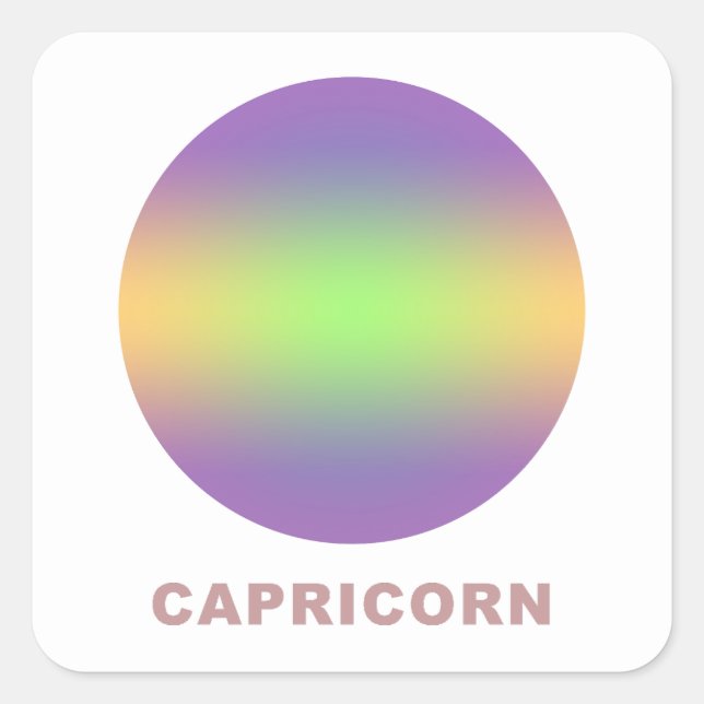 Capricorn Zodiac Sign Stilvolle Gradient Quadratischer Aufkleber (Vorderseite)