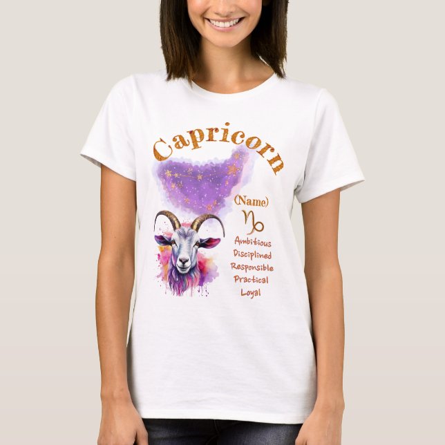 Capricorn Zodiac Sign T-Shirt (Vorderseite)