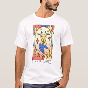 Capricorn Zodiac Signieren Abstrakte Kunst Vintag T-Shirt