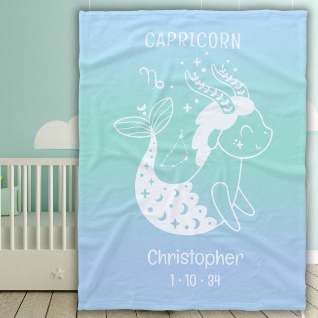Capricorn Zodiac Star Name Birthdate Blue Baby Fleecedecke (Von Creator hochgeladen)