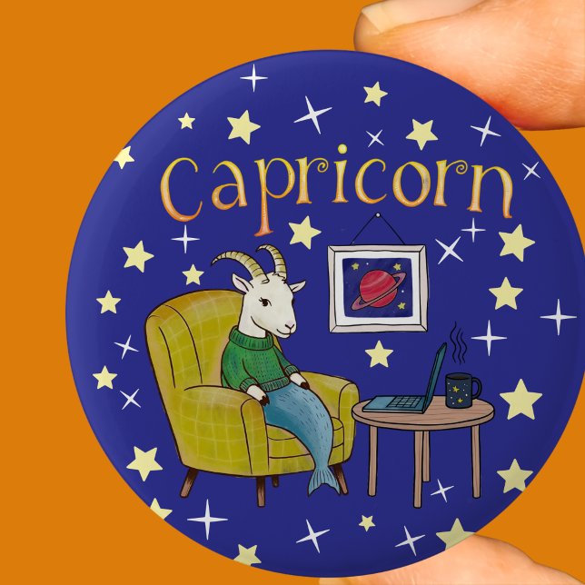 Capricorn Zodiac Star-Zeichen Button (Von Creator hochgeladen)
