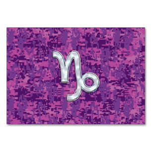 Capricorn Zodiac-Symbol auf der Fuchsia Digitalen Tischnummer