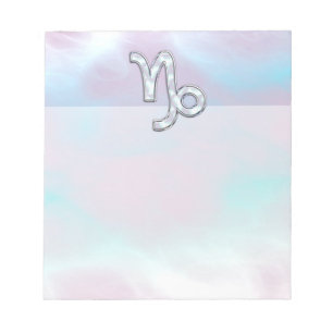 Capricorn Zodiac Symbol auf der Mutter von Pearl N Notizblock