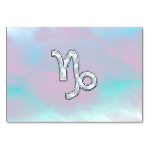 Capricorn Zodiac Symbol auf der Mutter von Pearl N Tischnummer