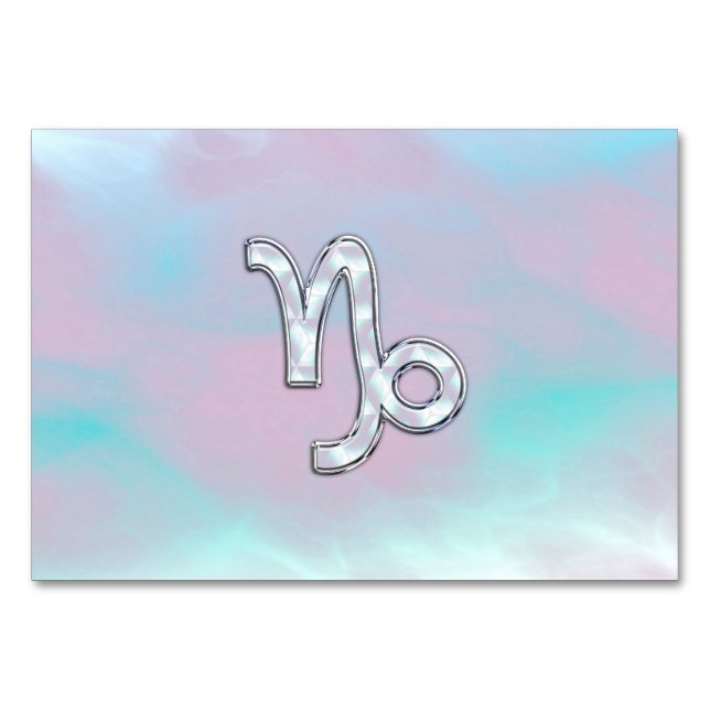 Capricorn Zodiac Symbol auf der Mutter von Pearl N Tischnummer (Vorderseite)