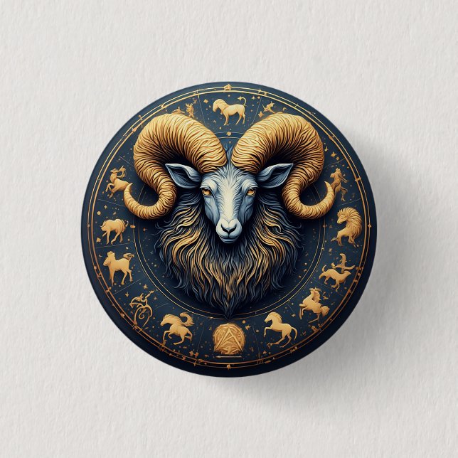 Capricorn-Zodiac-Symbol Button (Vorderseite)
